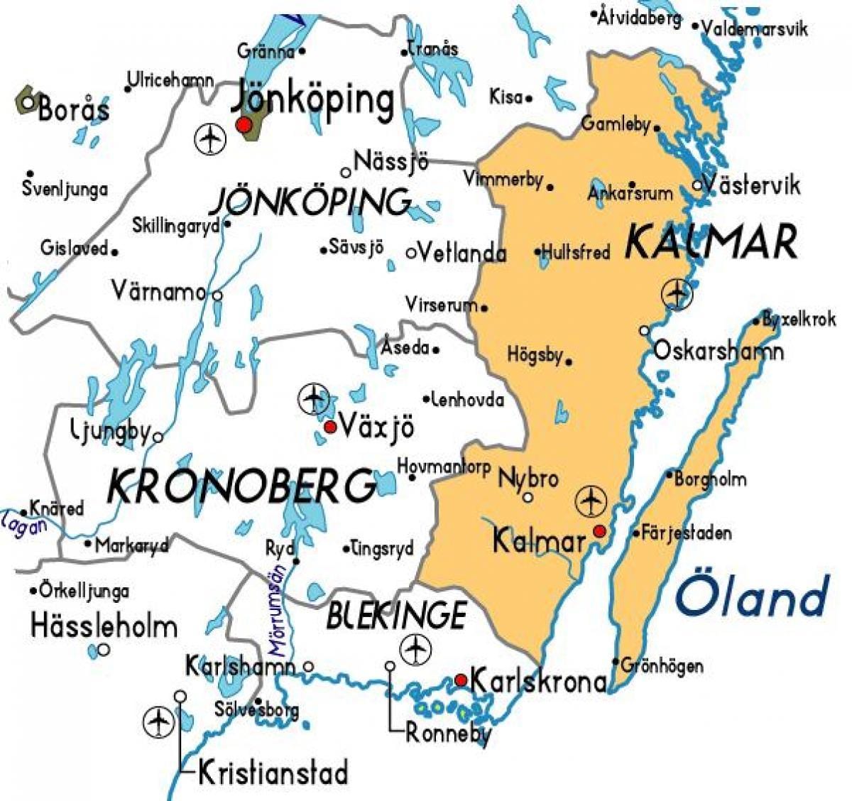 瑞典卡尔马的地图