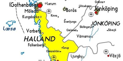 地图瑞典。
