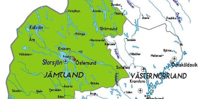 地图Jamtland瑞典