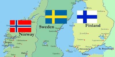 瑞典环绕的国家地图